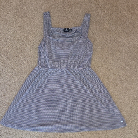Volcom Blue Yellow And Pink Striped Fit And Flare Mini Dress Sleeveless Size L - Picture 1 of 11